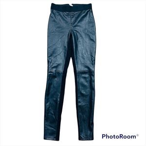 Bailey 44 Faux Leather and Fabric Front Black Stretch Pants Leggings Size XS